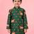 Boy's green rayon digital print knee length kurta