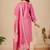 Pink embroidery rayon kurta with pant and duptta set