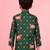 Boy's green rayon digital print knee length kurta