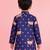 Boy's blue rayon digital print knee length kurta