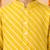 Boy's yellow cotton striped knee length kurta