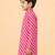 Boy's pink cotton striped knee length kurta