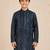 Boy's navy blue rayon digital print knee length kurta
