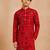 Boy's red rayon geometric print knee length kurta