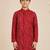 Boy's red rayon digital print knee length kurta