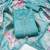sea green unstitched thread embroidery handwork with digital printed woven dupatta dress material