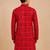 Boy's red rayon geometric print knee length kurta
