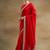 Red Embroidered Saree With Blouse