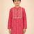 Boy's red cotton digital print knee length kurta