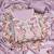 lavender unstitched thread embroidery handwork silk blend dress material