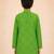 Boy's green cotton digital print knee length kurta