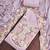lavender unstitched thread embroidery handwork silk blend dress material