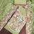 light green unstitched thread embroidery handwork with embroidered dupatta silk blend dress material