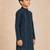 Boy's navy blue rayon digital print knee length kurta