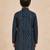 Boy's navy blue rayon digital print knee length kurta