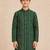 Boy's dark green rayon digital print knee length kurta
