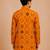 Boy's mustard rayon geometric print knee length kurta