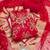 red unstitched print handwork with woven embellished dupatta modal dress material