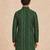 Boy's dark green rayon digital print knee length kurta