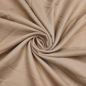 beige unstitched shimmer print handwork with printed dupatta linen dress material 3