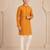 Boy's mustard rayon digital print knee length kurta