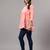 Seva chikan hand embroidered peach terivoil lucknowi chikan top scl9243
