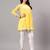 Seva chikan hand embroidered yellow georgette lucknowi chikan top with slip scl9246