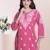 Seva chikan hand embroidered carrot pink rayon lucknowi chikan top scl9236