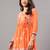 Seva chikan hand embroidered orange georgette lucknowi chikan top with slip scl9247