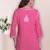 Seva chikan hand embroidered carrot pink rayon lucknowi chikan top scl9236