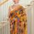 Sunehri- Mustard crepe saree with cutdana work hand embroidery