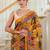 Sunehri- Mustard crepe saree with cutdana work hand embroidery