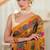 Sunehri- Mustard crepe saree with cutdana work hand embroidery