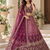 Plum Color Beads,Sequins And Thread Work Net Lehenga Choli