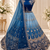 Teal Color Beads,Sequins And Thread Work Net Lehenga Choli