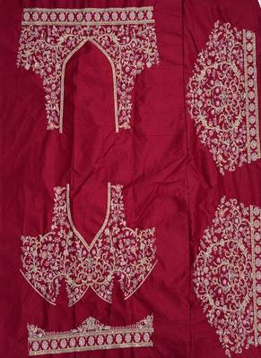 Maroon Color Crystal Beads,Sequins,Embroidery And Multi Thread Work Silk_Blend Lehenga Choli 5