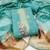 sky blue unstitched weaving handwork with woven dupatta dress material