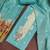 sky blue unstitched weaving handwork with woven dupatta dress material