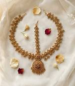 Women gold plated south indian stone studded head jewellery