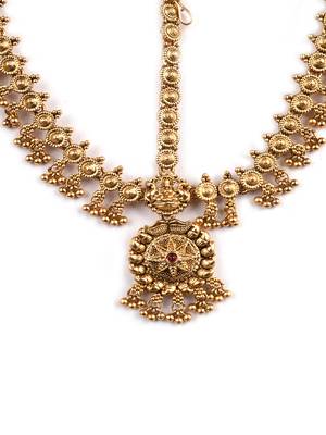 Women gold plated stone studded head jewellery 4