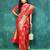 Red Woven Design Zari Banarasi Saree With Unstitched Blous