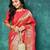 Red Woven Design Zari Banarasi Saree With Unstitched Blous