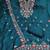 sea green unstitched thread embroidery with embroidered dupatta silk blend dress material