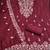 maroon unstitched thread embroidery with embroidered dupatta silk blend dress material