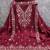maroon unstitched thread embroidery with embroidered dupatta silk blend dress material