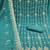 sea green unstitched thread embroidery with embroidered dupatta georgette dress material