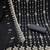 black unstitched thread embroidery with embroidered dupatta georgette dress material