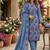 teal blue unstitched thread embroidery with embroidered dupatta parampara silk blend dress material
