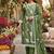 green unstitched thread embroidery with embroidered dupatta parampara silk blend dress material