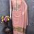 baby pink unstitched jamdani weaving with woven embellished dupatta muga dress material